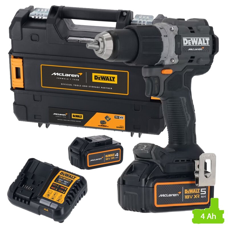 Wiertarko-wkrętarka DEWALT McLaren DCD85MM2T-QW zestaw akumulatorów