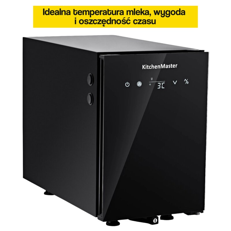 Chłodziarka do mleka KITCHENMASTER MC8DBS Czarny do zastosowania z ekspresami spieniającymi mleko poprzez rurkę