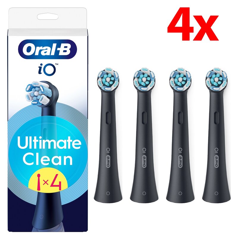 Oryginalna końcówka szczoteczki ORAL-B iO Ultimate Clean Czarny (4 szt.) (Usuwa płytkę bakteryjną)