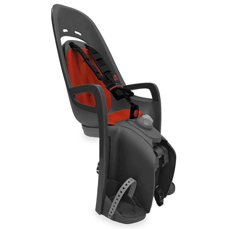 Fotelik rowerowy HAMAX Zenith Relax Adapter Tylny Bagażnik 22kg Szaro-czerwony