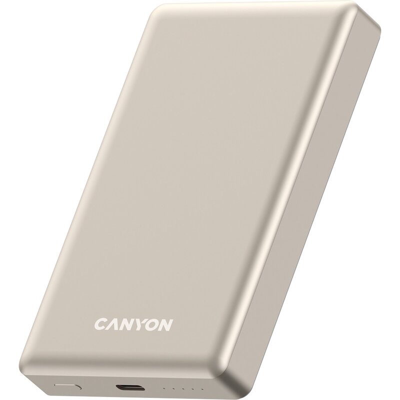 Powerbank indukcyjny CANYON OnPower 510 10000 mAh 20W Beżowy