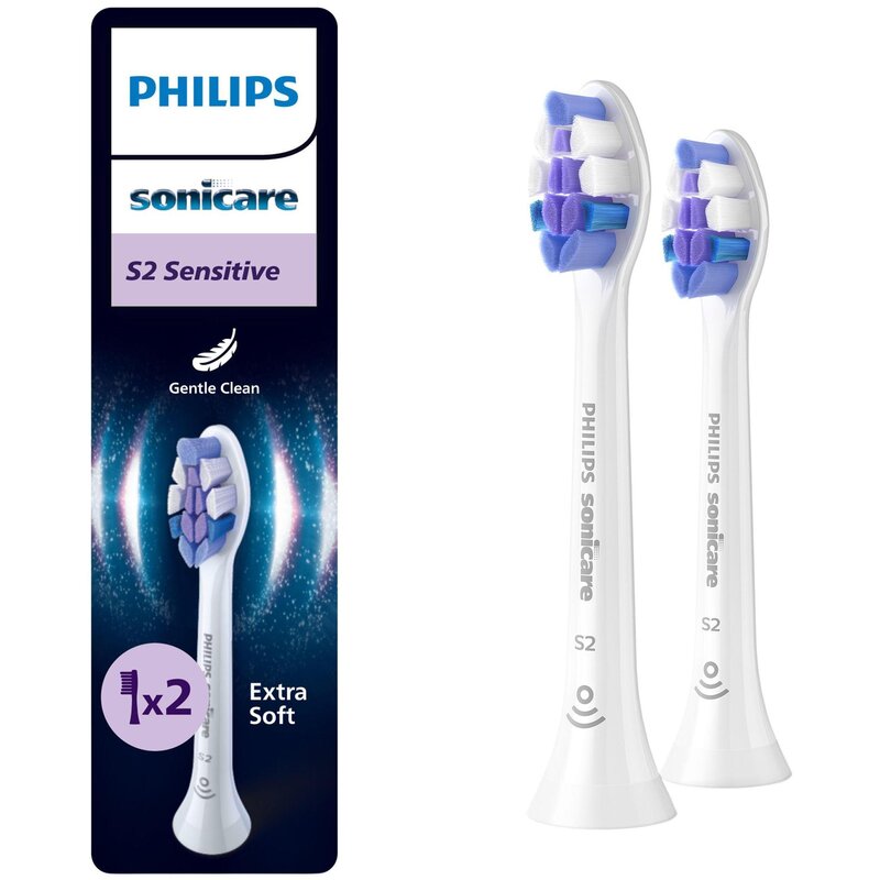 Oryginalne końcówki Philips Sonicare S2 HX6052/87 Bardzo miękkie włókna (2 szt.) (Nadwrażliwość zębów)