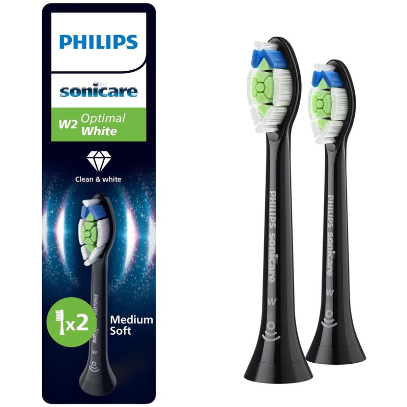 Oryginalne końcówki Philips Sonicare W2 HX6062/88 Średnio miękkie włókna (2 szt.) (Wybielające)