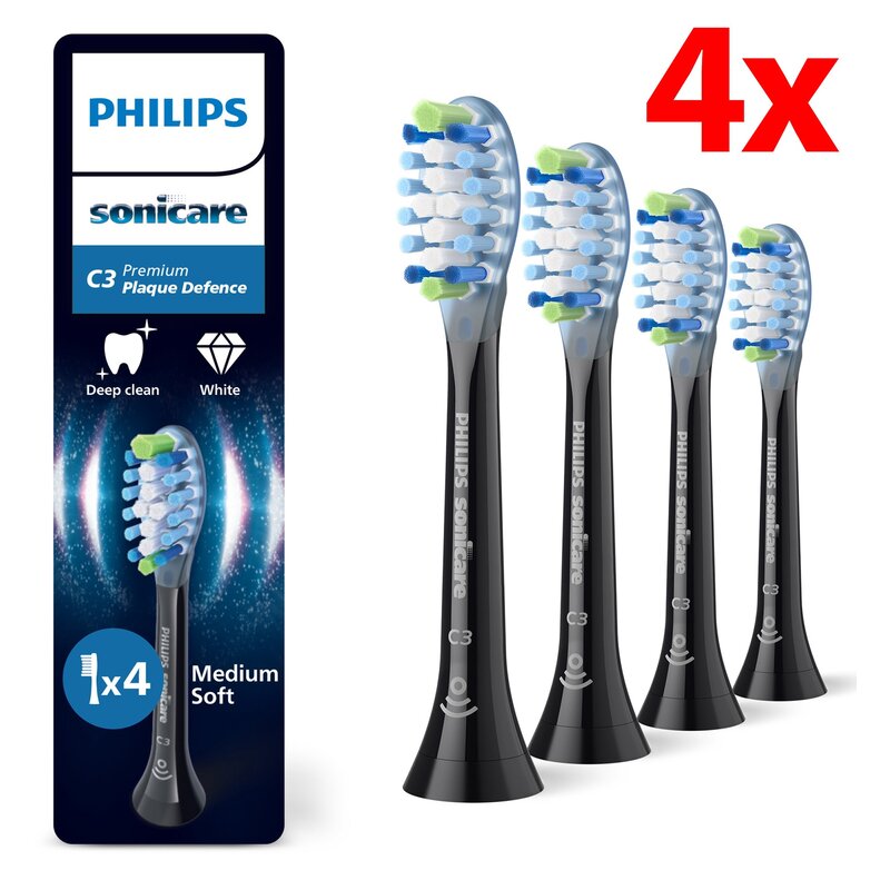 4x Końcówki do Philips Sonicare C3 Usuwanie płytki bakteryjnej HX9044/88