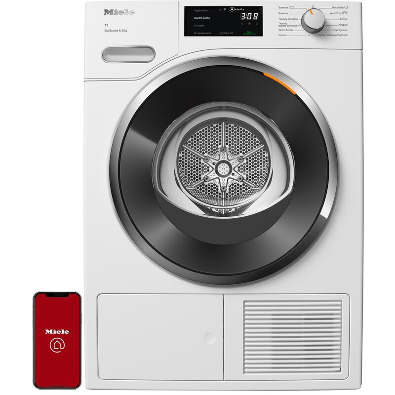 Miele TWH780WP Funkcje AI 64,3cm 9 kg Zdalne sterowanie