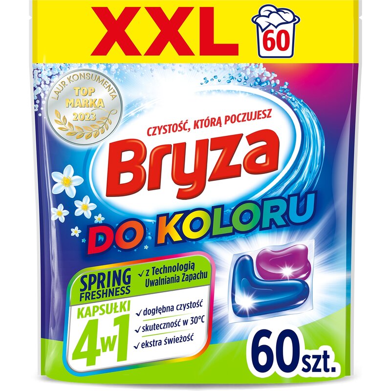Kapsułki do prania BRYZA 4 w 1 Spring Freshness do koloru 60 szt.