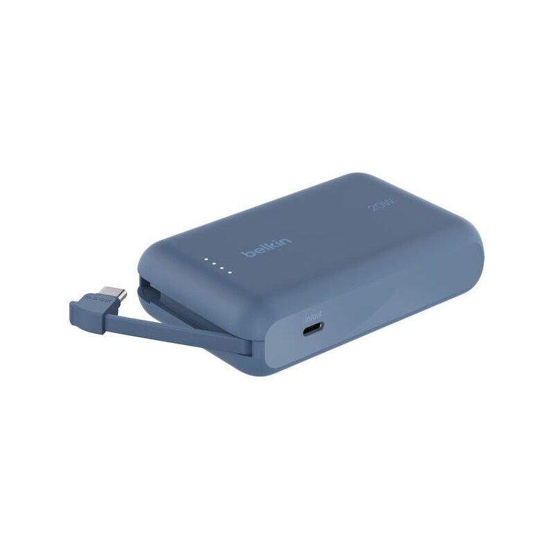 Belkin BPB021HQBL 10000mAh, 20W, Wbudowany kabel USB-C, Niebieski
