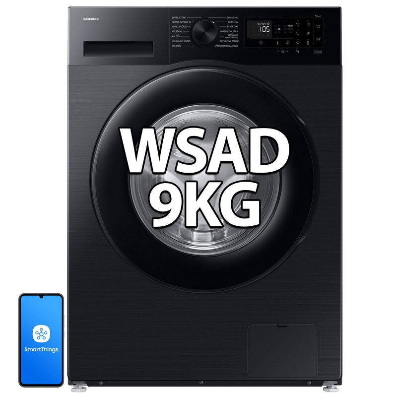 Pralka Slim SAMSUNG AI Seria 5000 WW90DG5G34ABEO 9kg 1400 obr AI EcoBubble, Program Super Szybki 39'