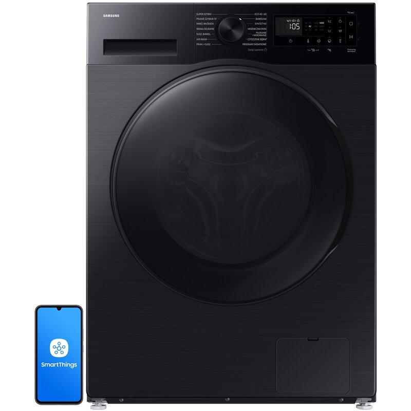Pralko-suszarka Slim SAMSUNG AI Seria 5000 WD90DG5G34BBEO 9/5kg AI Ecobubble, Program Super Szybki 39'