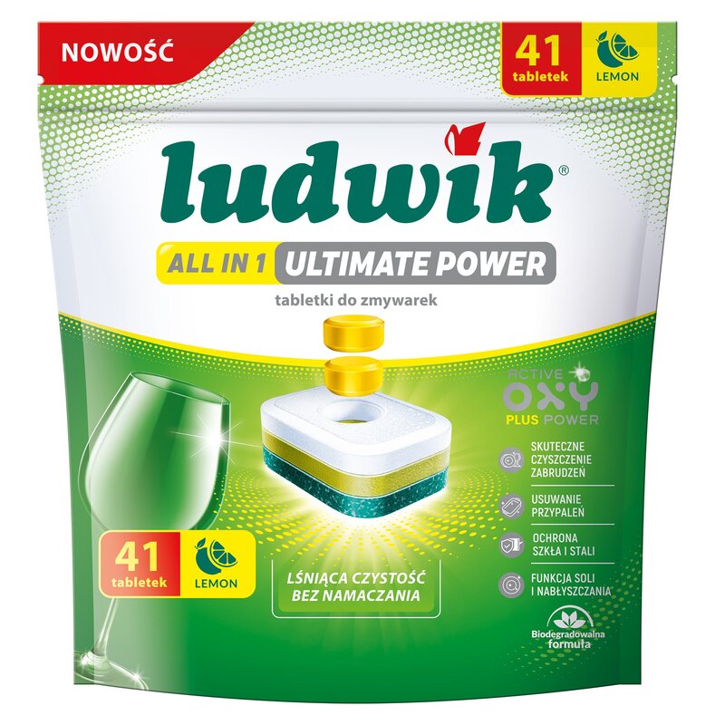 Tabletki do zmywarek LUDWIK All In 1 Ultimate Power Lemon 41 szt.