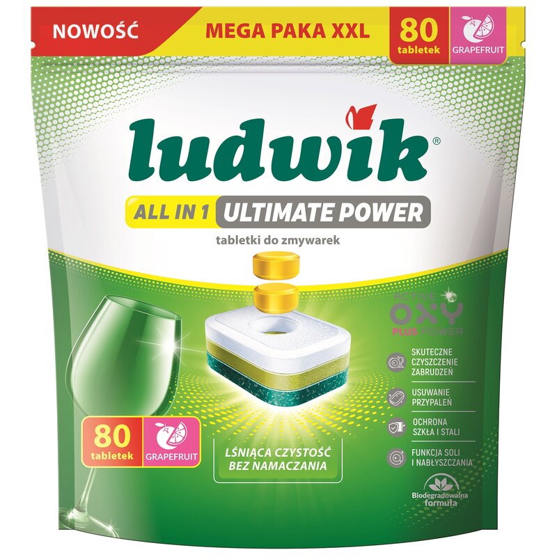 Tabletki do zmywarek LUDWIK All In One Ultimate Power Grapefruit  - 80 szt.