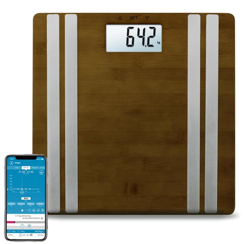 Waga analityczna Medisana BS 552 Connect bambusowa