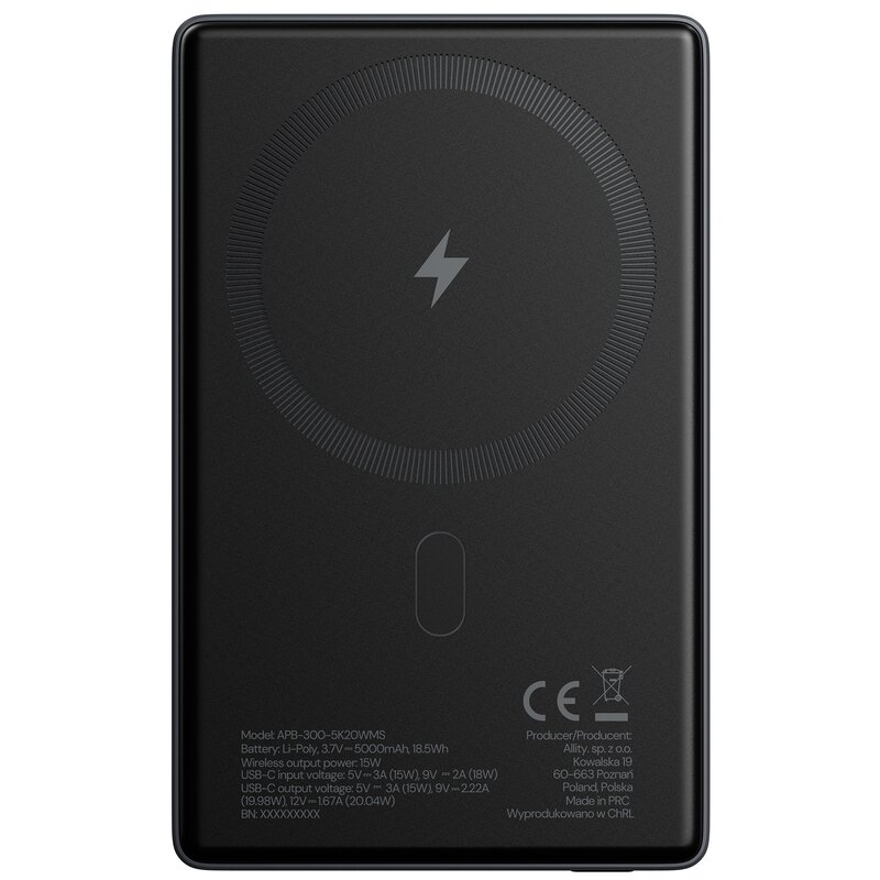 Powerbank ALLITY APB-300 5000 mAh 20W Szary