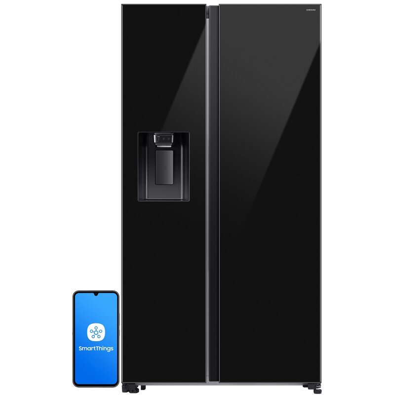 Lodówka SAMSUNG RS70F64KEBEO No frost Side by side AI Energy Mode 2.0 Kostkarka 178.6cm Czarne szkło