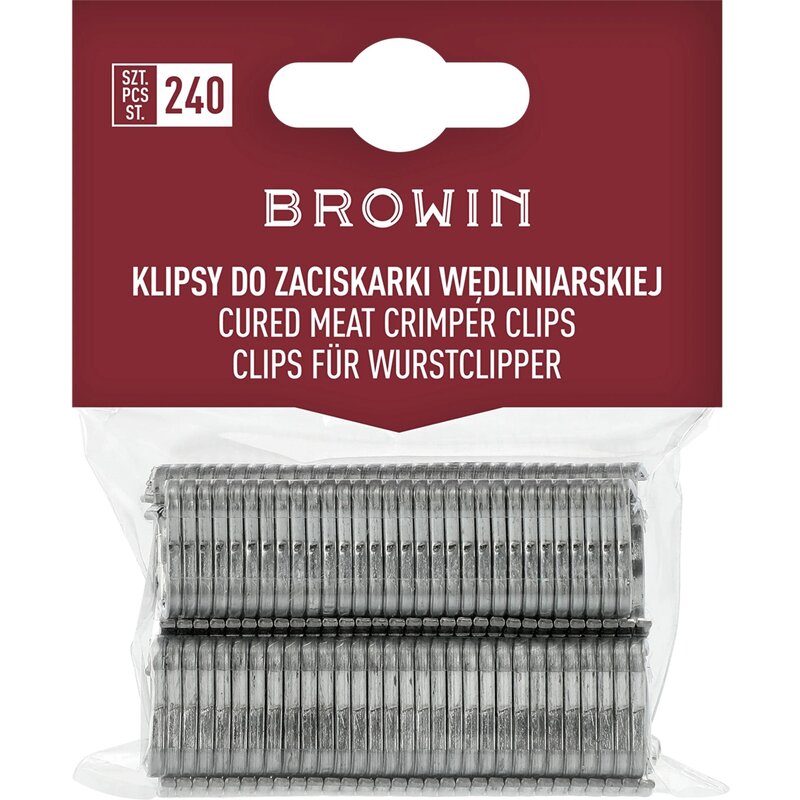 Klipsy do zaciskarki wędliniarskiej BROWIN 313312 (240 sztuk)