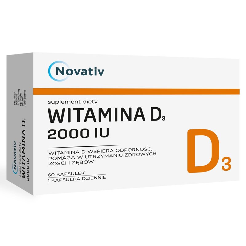 Witamina D3 NOVATIV 2000 IU (60 kapsułek)