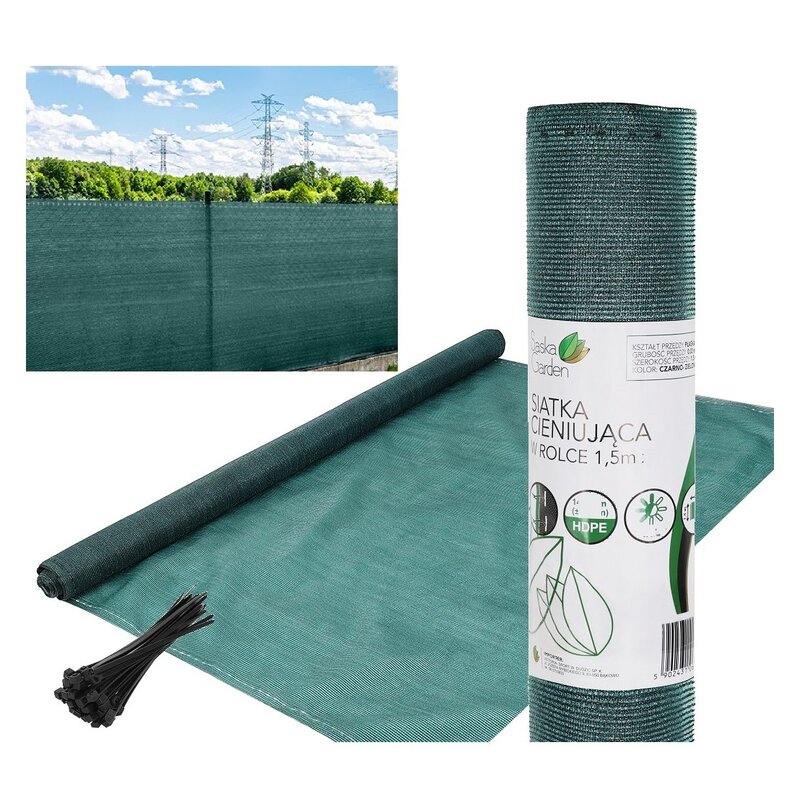 Siatka SASKA GARDEN 1.5 x 25 m Ciemnozielony