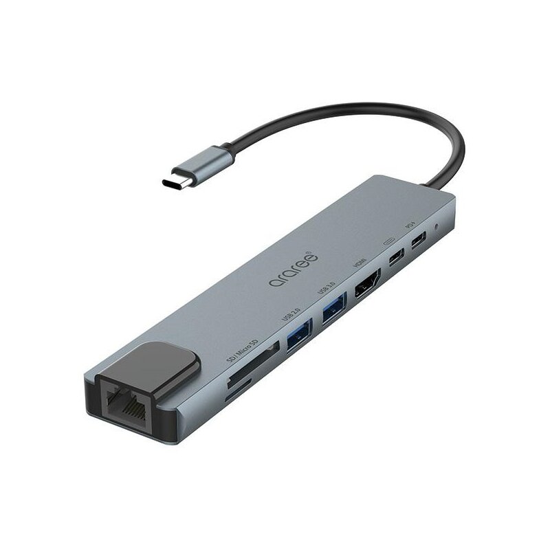 Hub ARAREE AM81 8w1 USB Typu C Czarny