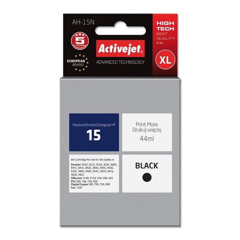 Tusz ACTIVEJET do HP 15 C6615N Czarny 44 ml AH-15N