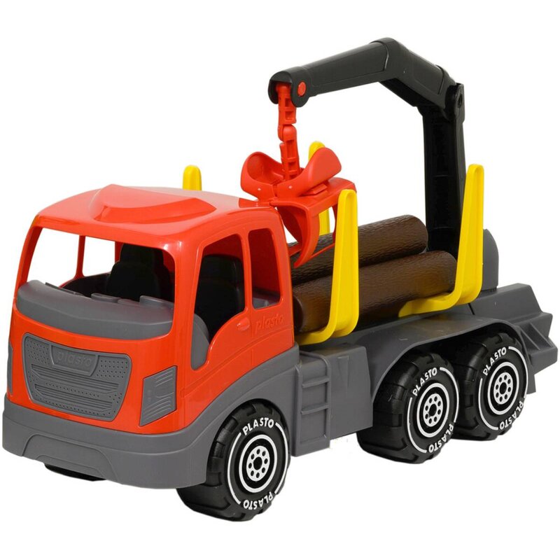 Samochód PLASTO Ciężarówka z drewnem i dźwigiem 1678000BOX