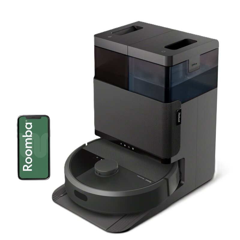 iRobot Roomba Plus 405 Combo Funkcja mopowania Stacja oczyszczająca Tworzenie mapy pomieszczenia 61dB Czarny