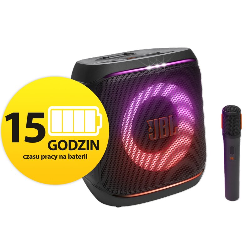 Power Audio JBL PartyBox Encore 2, 100W, Bluetooth, Bateria 15 godzin, Bezprzewodowy cyfrowy mikrofon w zestawie, IPX4