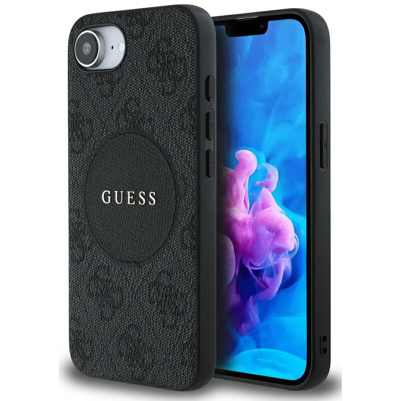 Etui GUESS 4G Circle Classic Logo MagSafe do Apple iPhone 16e/17e Czarny