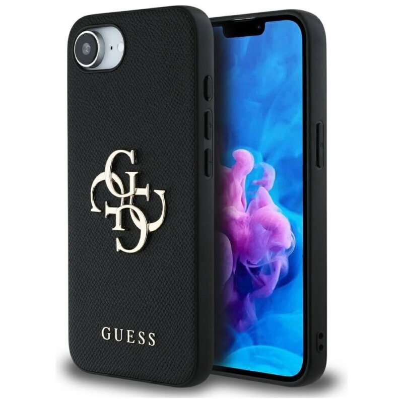 Etui GUESS Grained Big 4G Logo Small Classic Logo do Apple iPhone 16e/17e Czarny