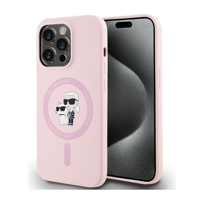 Etui KARL LAGERFELD Silicone Karl&Choupette MagSafe do Apple iPhone 14 Pro Max Różowy