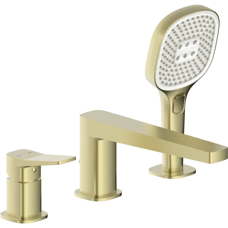 Bateria wannowa natynkowa KFA ARMATURA Malaga 4525-210-31 Złoto szczotkowane