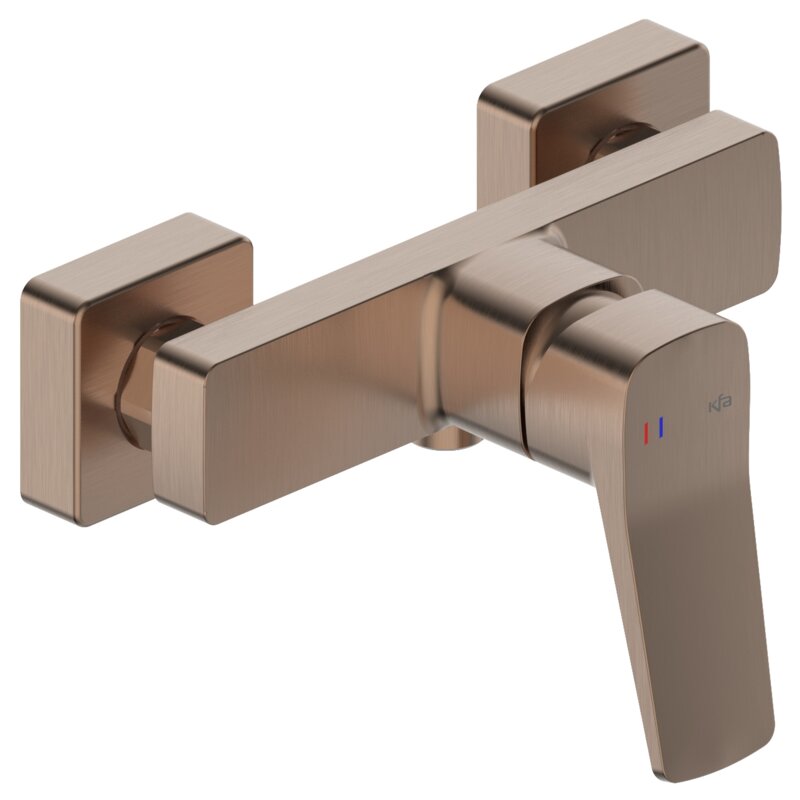Bateria natryskowa KFA ARMATURA Malaga 4526-010-34 Szczotkowane różowe złoto
