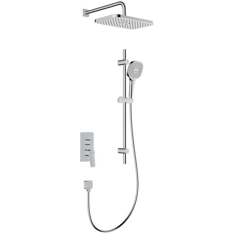 Zestaw prysznicowy podtynkowy KFA ARMATURA Malaga 4529-301-00 z deszczownicą Chrom