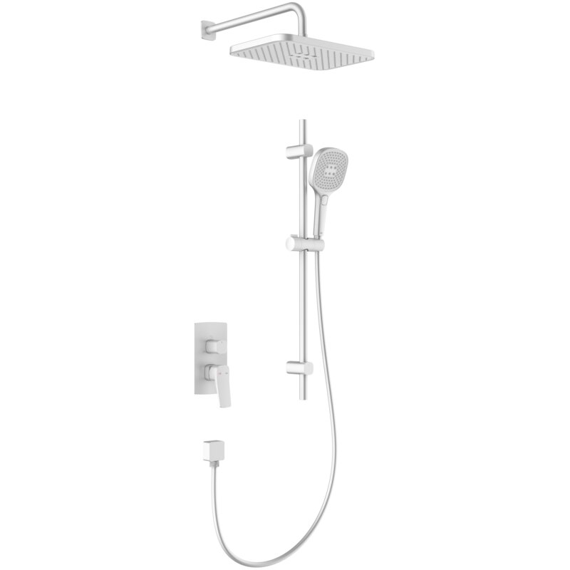 Zestaw prysznicowy podtynkowy KFA ARMATURA Malaga 4529-301-44 z deszczownicą Biały