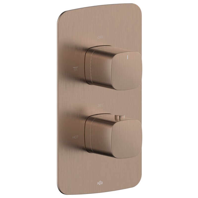 Bateria natryskowa podtynkowa KFA ARMATURA Malaga 5759-001-34 Szczotkowane różowe złoto