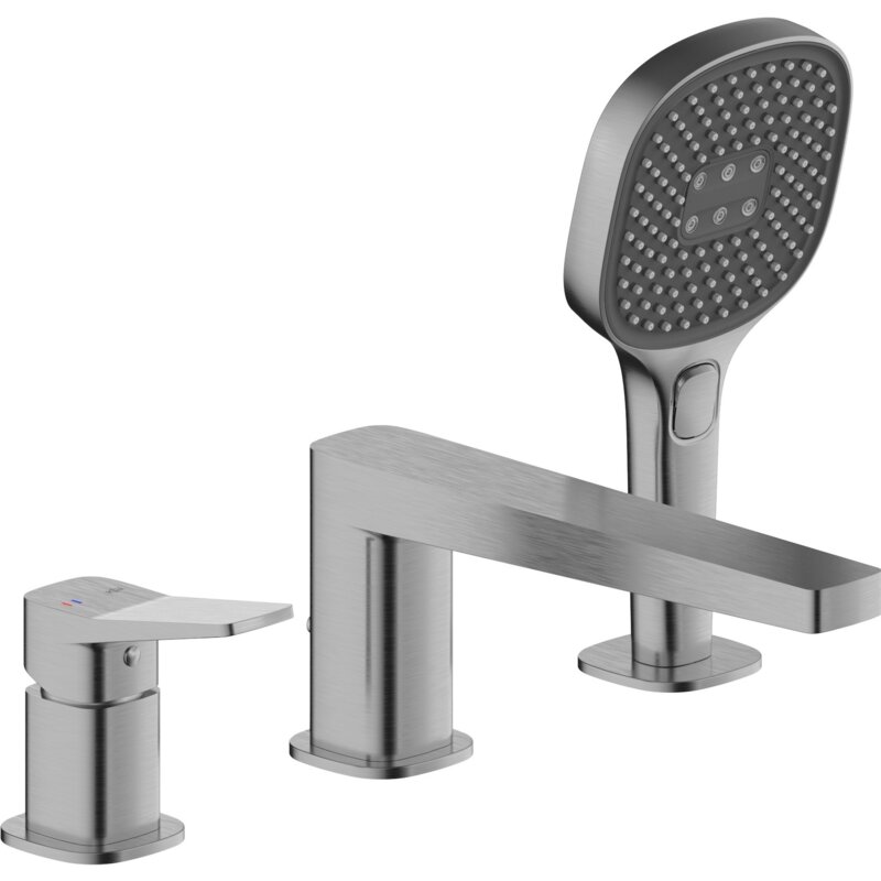 Bateria wannowa natynkowa KFA ARMATURA Malaga 4525-210-61 Szary metaliczny