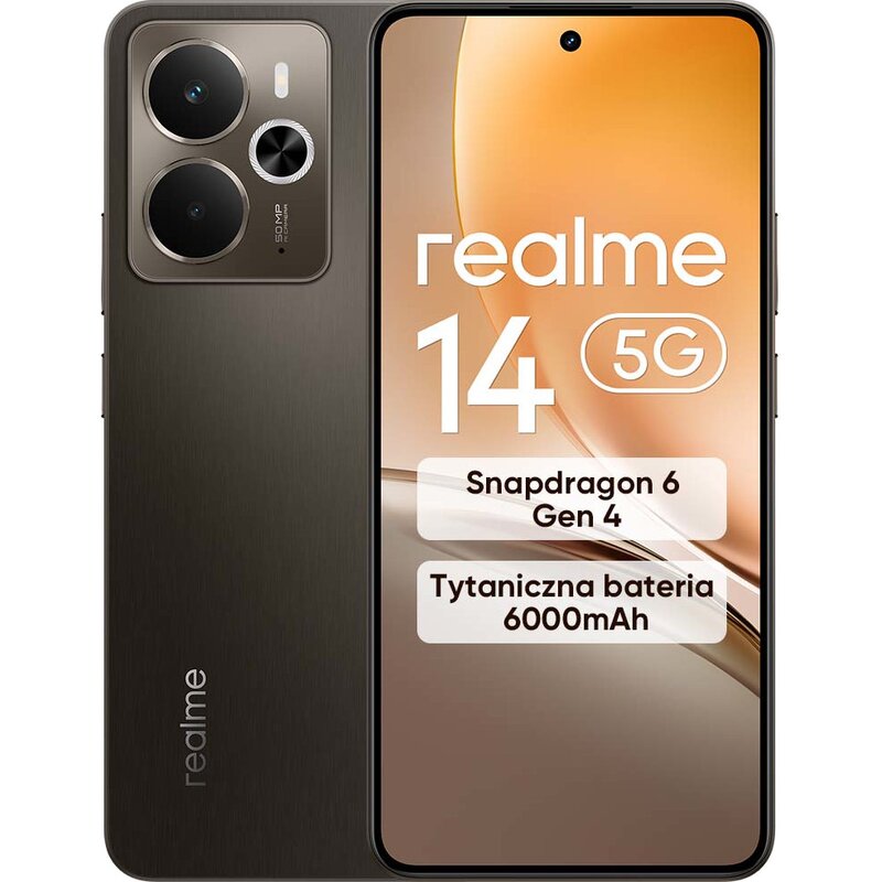 Smartfon REALME 14 5G 12/256GB 6.67" 120Hz Brązowy