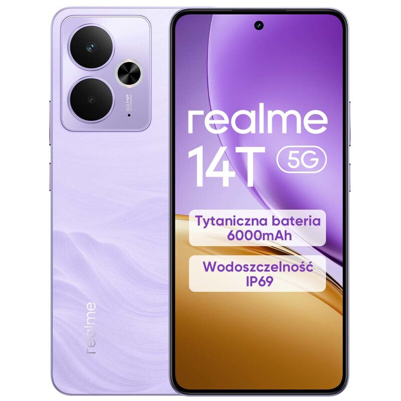 Smartfon REALME 14T 5G 8/256GB 6.67" 120Hz Fioletowy