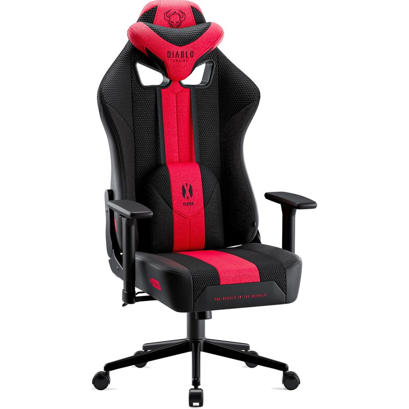 Diablo Chairs X-Player 2.0 Small do 90kg Skóra ECO Tkanina Karmazynowo-antracytowy