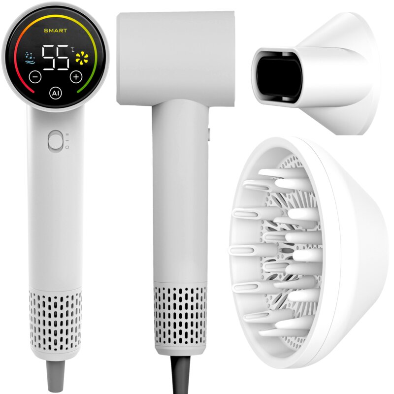 Suszarka BEAUTYME HD975 SMART z czujnikiem temperatury i panelem dotykowym Biała 1600W