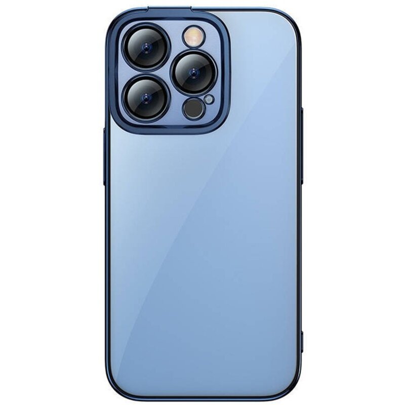 Etui BASEUS Glitter do Apple iPhone 14 Pro Przezroczysto-niebieski + szkło hartowane
