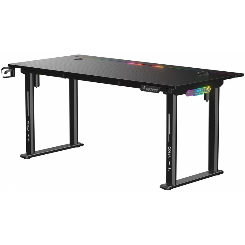 Biurko gamingowe COBRA Electra S CRF1621ELBKRGB Czarny