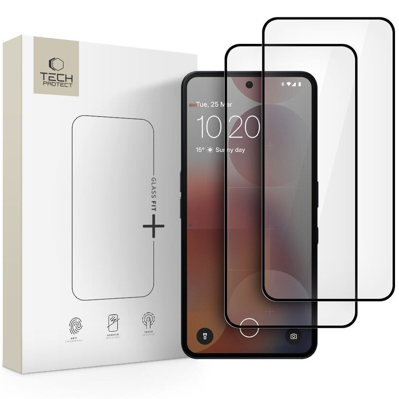 Szkło hartowane TECH-PROTECT Glass Fit+ do Nothing Phone 3/3A/3A Pro/4A/4A Pro/CMF Phone 2 Pro Czarny (2 szt.)