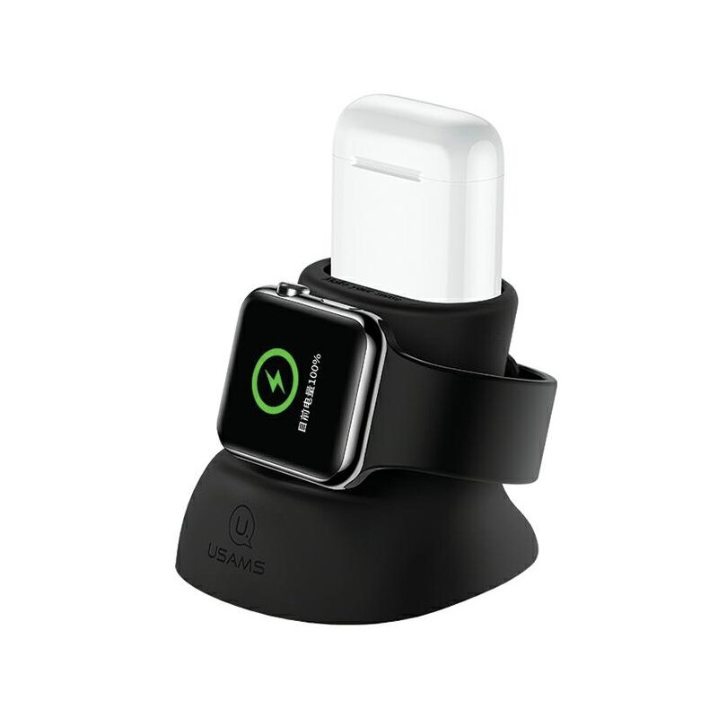 USAMS US-ZJ051 2w1 do ładowania Apple Watch i AirPods Czarny