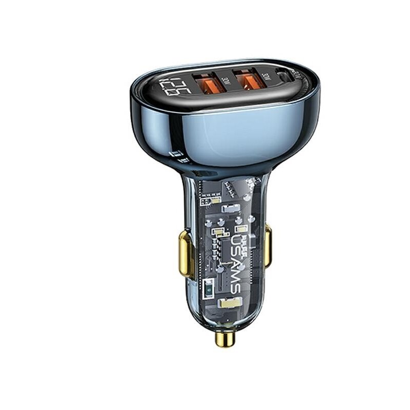 Ładowarka samochodowa USAMS US-CC159 80W Fast Charge Niebieski