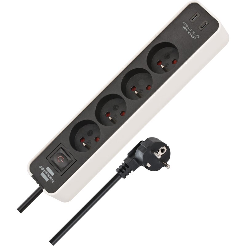 Listwa BRENNENSTUHL Ecolor 4GN (1.5 m) Biało-czarny