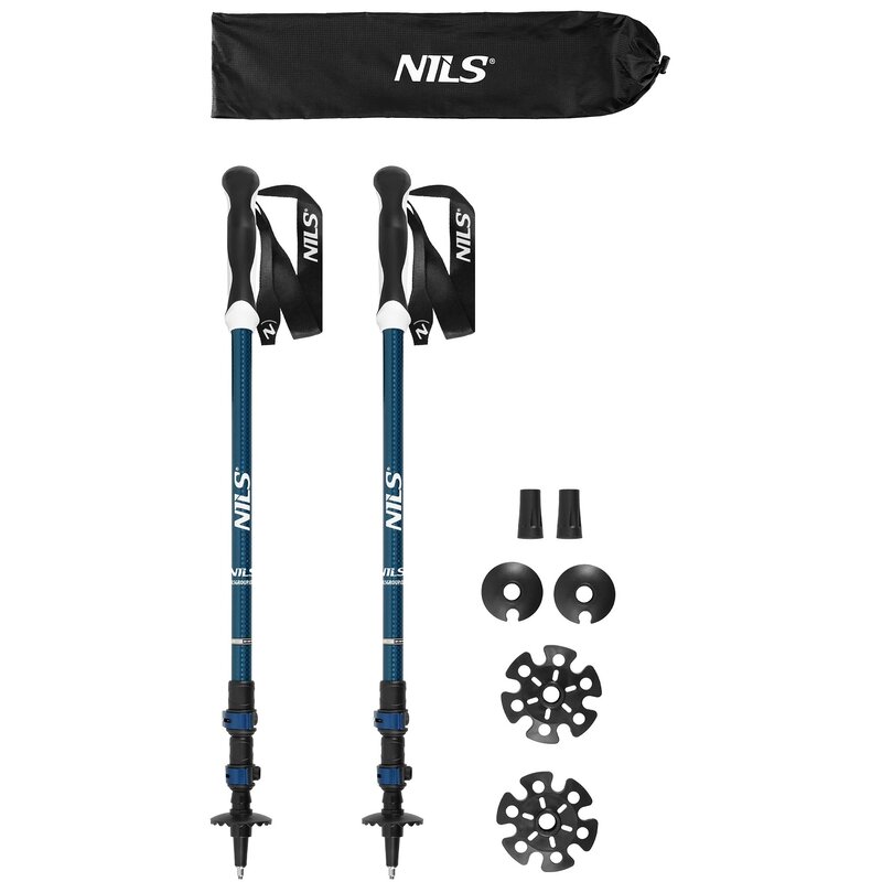 Kijki trekkingowe NILS TK8601 (65 - 135 cm) Niebieski