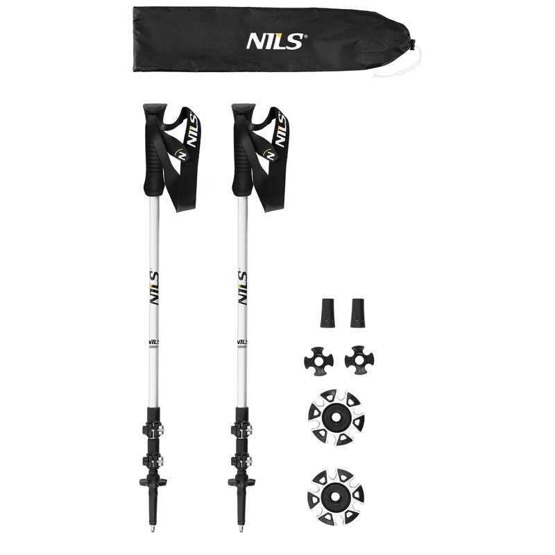 Kijki trekkingowe NILS TK8602 (65 - 135 cm) Srebrny