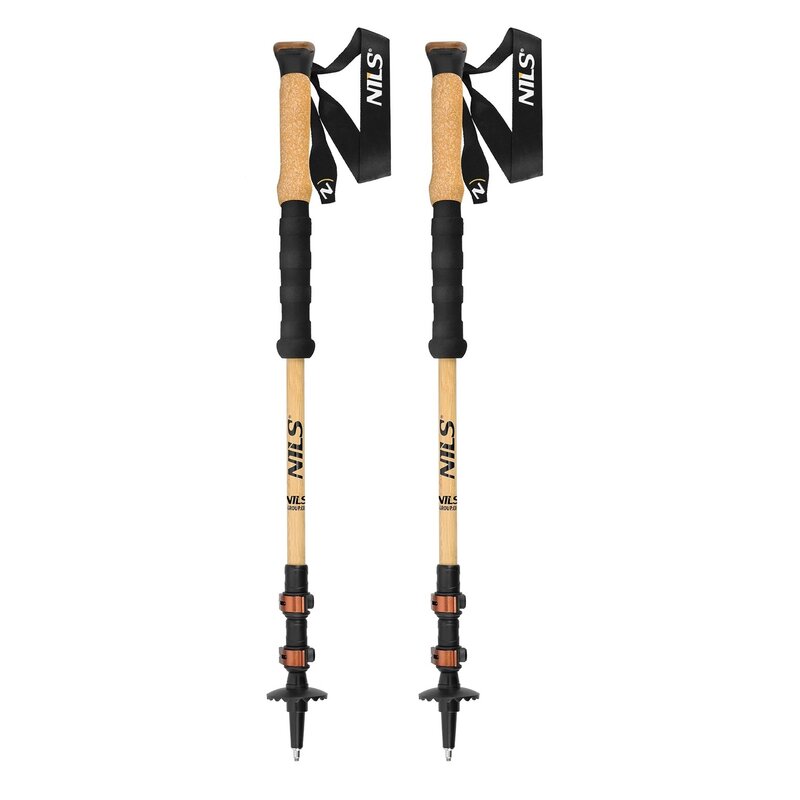 Kijki trekkingowe NILS TK8606 Czarno-brązowy (62- 135 cm)