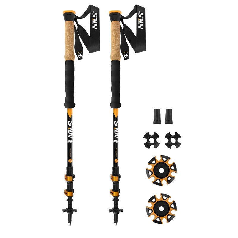 Kijki trekkingowe NILS TK8605 (65 - 135 cm) Czarno-pomarańczowy