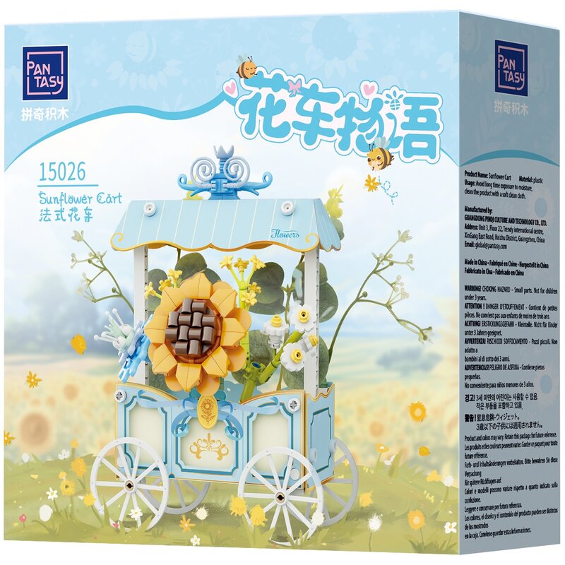Klocki plastikowe PANTASY Wózek kwiatowy ze słonecznikiem 15026